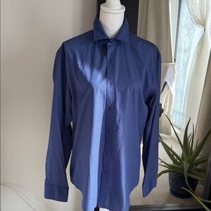 Yves Saint Laurent Navy Textured Dress Shirt